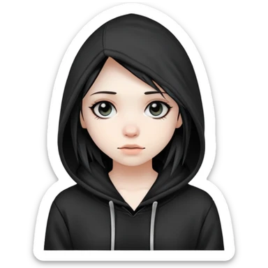 Emo girl with hoodie sticker