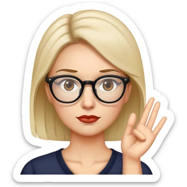 Hot woman with glasses saying no  sticker