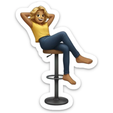legs swinging off bar stool sticker