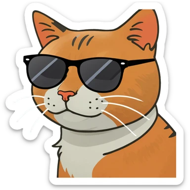 cool cat wearing sunglasses sticker