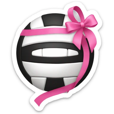 Volleyball with pink ribbon on it sticker