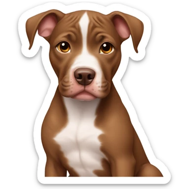 Brown Pitbull puppy sticker