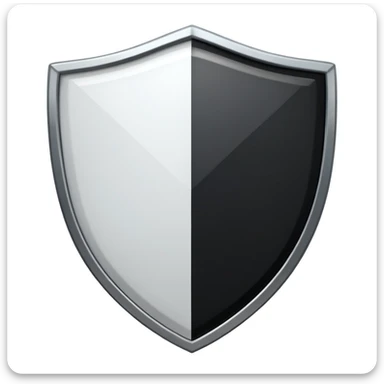 Give me a shield with 2 white and black square  sticker