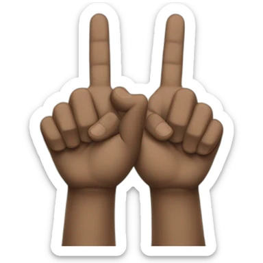 Two hand making sign of gun, palm to palm sticker