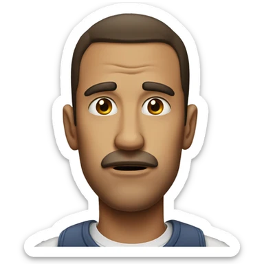 man biting lip and frowning sticker