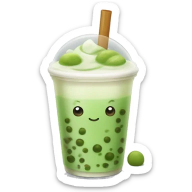 Matcha bubble tea sticker