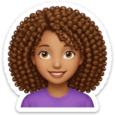 Una chica morena de cabello rizado sticker