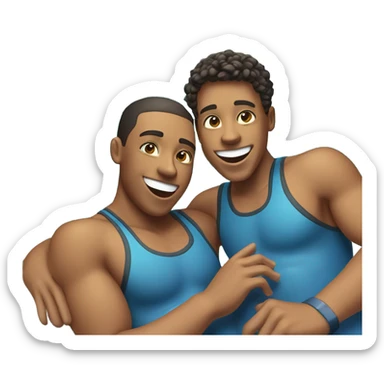 two teenagers in swimming pool  sticker