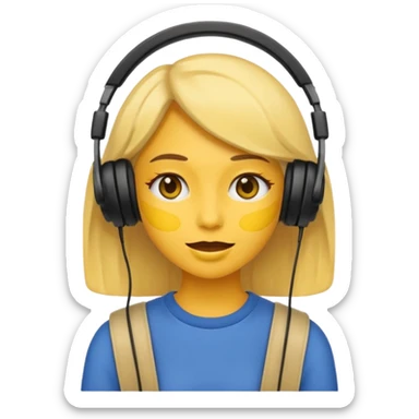 Emoji girl listen song sticker