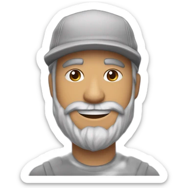 crée-moi plusieurs émoticônes pour ma chaîne, Twitch, Crazy Chad, d'un homme souriant, avec un bonnet gris et une barbe de trois jours. sticker