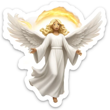 white angel, surrounded by fire
 sticker