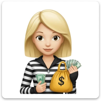 blonde woman in a burglar outfit sticker