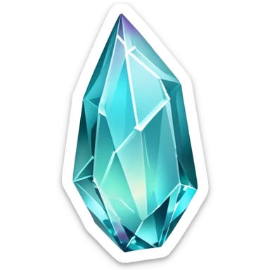 Cyan iridescent nebula crystal shard sticker