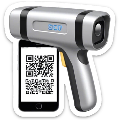 simple barcode reader reading a qr sticker