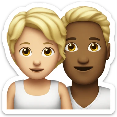 Blonde Mom with son sticker