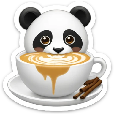 panda making latte art sticker