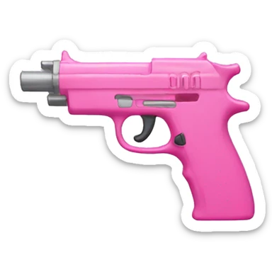 pink gun with heart on it sticker