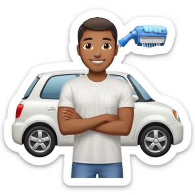 car washer black man  sticker