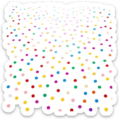 Cinematic Realistic Sparkles & Sprinkles, a delicate swirl of tiny, multicolored sugar confetti and edible glitter, scattered across a smooth reflective surface, each speck glinting under soft ambient light, glowing vibrantly with a dreamy and magical charm. sticker