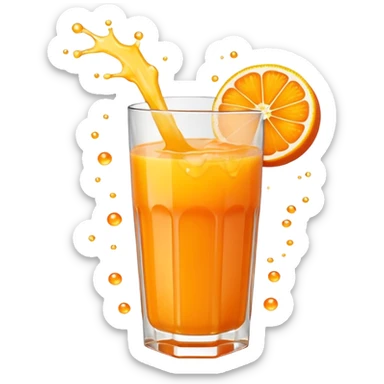 Extreme juice burst emoji, citrus explosion, dynamic splash, bold cartoon style, high saturation, transparent background. sticker
