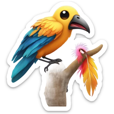 A Bird eat a Worm sticker