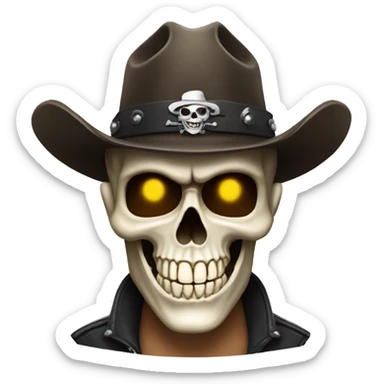 Skull in cowboy hat - gangster sticker