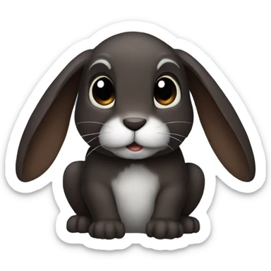 Dark brown almost black rabbit  sticker