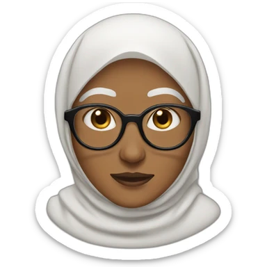 Hijabi white old woman with glasses and brown eyes sticker