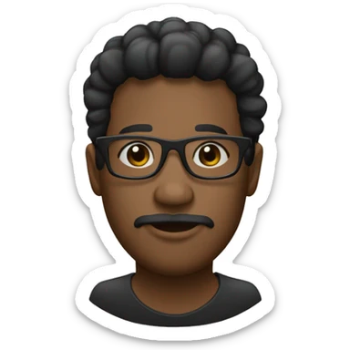 pelo largo liso negro muleca blanca con gafas negras sticker