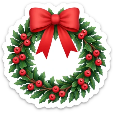 Christmas wreath sticker