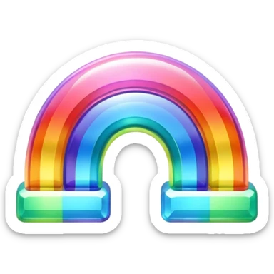 A 3d, not too detailed rainbow colored sparkling electric icon shaped prismatic icon sticker