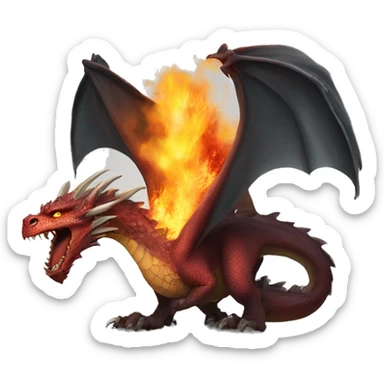 Dragon spitting fire at game of thrones style  sticker