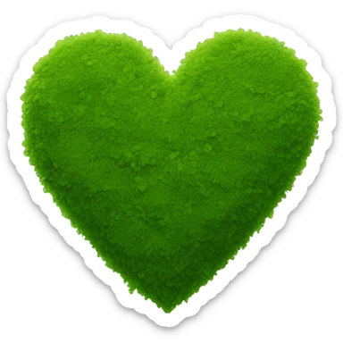 moss green heart sticker