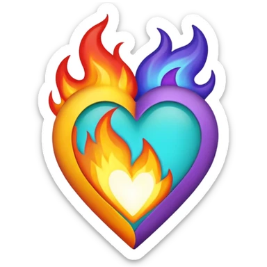 Make flaming hearts in all colours sticker