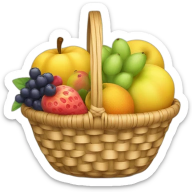 basket full of fruit sticker