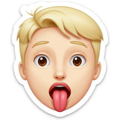 Playfully sticking tongue out to tease someone sticker