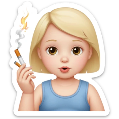 Baby smoking a cigarette sticker
