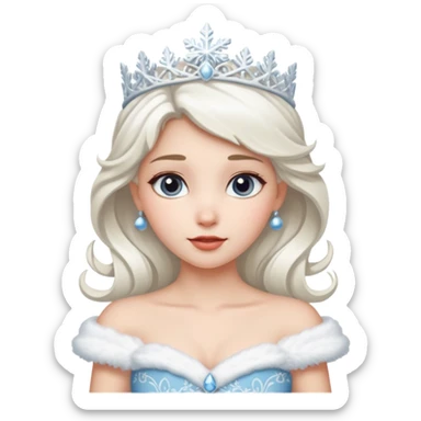 snow princess wearing snow chirsmas clothes looking at the front sticker