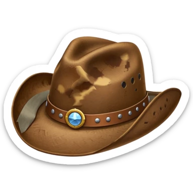 cloth cowboy hat, not knitted. sticker