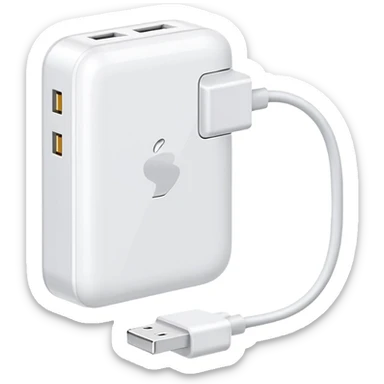 white phone charger sticker