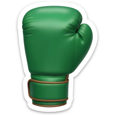 singular gree boxing glove with the back facing frontwards and pointed up sticker