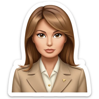Melania Trump former First Lady with elegant style and light brown hair sticker