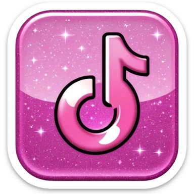 glitter pink logo TikTok sticker