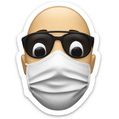 man with a face mask that rappers use sticker