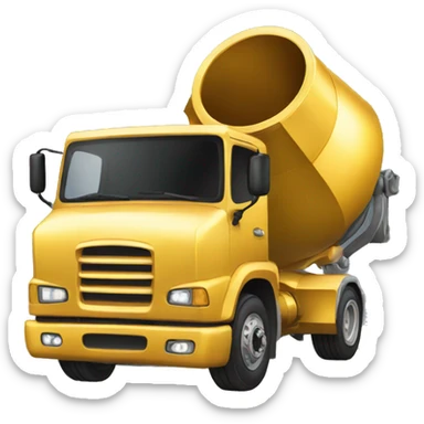 a cement mixer wearing gold jewelry sticker