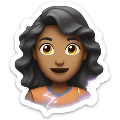 woman with lightning power sticker