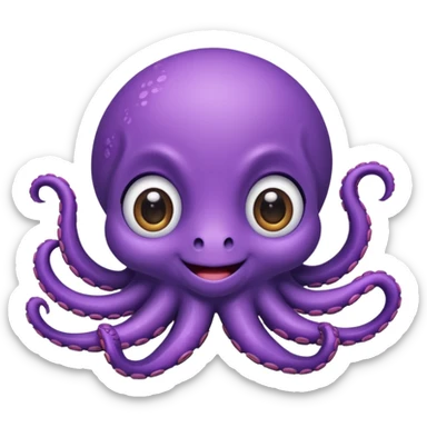 purple cute octopus sticker
