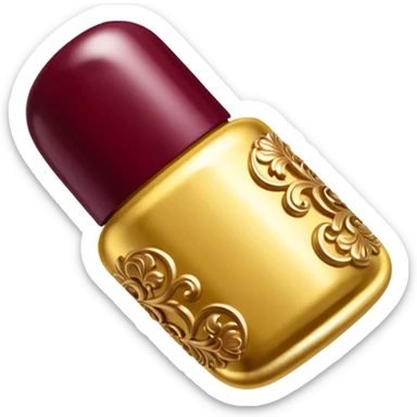 gold and burgundy rococo inflatable puffy nail polish sticker