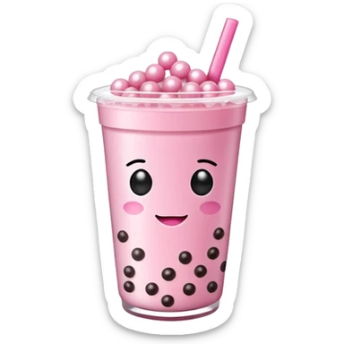 Pink Boba tea sticker