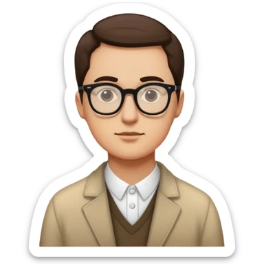 a person looking at art in a museum sticker